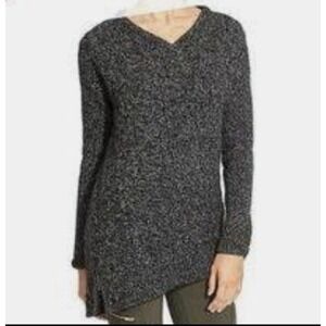 Athleta Northern Lights Wool Cashmere V-Neck Sweater Knit Tunic Zipper Sz Medium